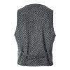 Gioberti Men's 6 Button Slim Fit Formal Herringbone Tweed Vest - 2 of 4