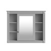 NicBex 35" x 28" Wall Mounted Bathroom Storage Cabinet with Mirror, Modern Medicine Cabinet with 6 Open Shelves for Bathroom, Blue - 3 of 4