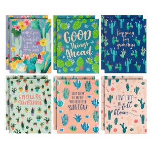 Paper Junkie 12 Pack Succulent 2 Pocket Folders, Cactus School Supplies, Letter Size, 9.25 x 12 In - 1 of 4
