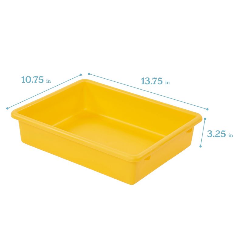 ECR4Kids Letter Size Flat Storage Tray with Lid, Plastic Storage Bins, 10-Pack, 3 of 9