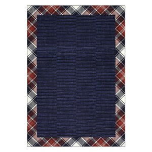 Modern Bordered Living Room Bedroom Area Rugs, Washable Soft Non Slip Throw Carpet for Dining Room, Foldable Thin Mat - 1 of 4