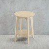 Round End Table Farmhouse Small Side Table Living Room Corner Table Drink Table Natural Beige - 3 of 4