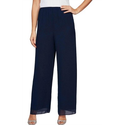 Women's Straight Leg Chiffon Pant - Alex Evenings