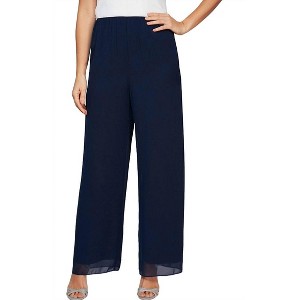 Women's Straight Leg Chiffon Pant - Alex Evenings - 1 of 3