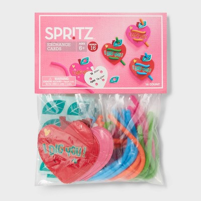 16ct Squishy Worm Valentine's Day Craft Exchange Classroom Cards - Spritz™