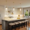 PAKOKULA 60-Watt 1-Light Gold Finished Pendant Light with Etched Glass Shade - 3 of 4