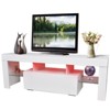 Entertainment Center TV Console Modern TV Stand for Maximum 43 Inch TV，Particle Board + Tempered Glass Table Stand with Storage for Bedroom - 3 of 4