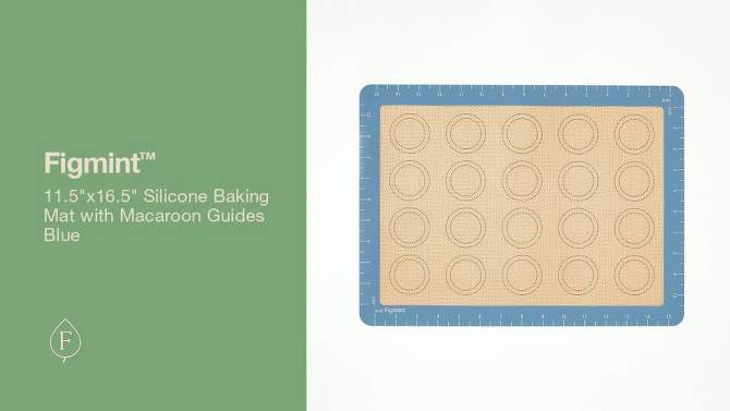 11.5&#34;x16.5&#34; Silicone Baking Mat with Macaroon Guides Blue - Figmint&#8482;, 2 of 5, play video