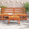 vidaXL Patio Sofa Armless Seating Furniture - Solid Pine Wood - Wax Brown - Outdoor/Garden/Patio - Modular Design (2 Pcs) - 3 of 4