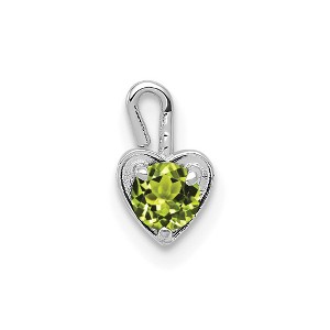 Black Bow Jewelry Aug Synthetic Peridot 14k White Gold Heart Pendant Enhancer, 5mm - 1 of 4