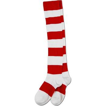 Elope Where's Waldo Wenda Deluxe Over the Knee Women's Costume Socks