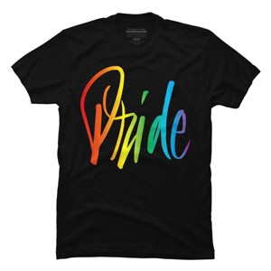 Adult Design By Humans Rainbow Cursive Letters Pride By machmigo T-Shirt - 1 of 2