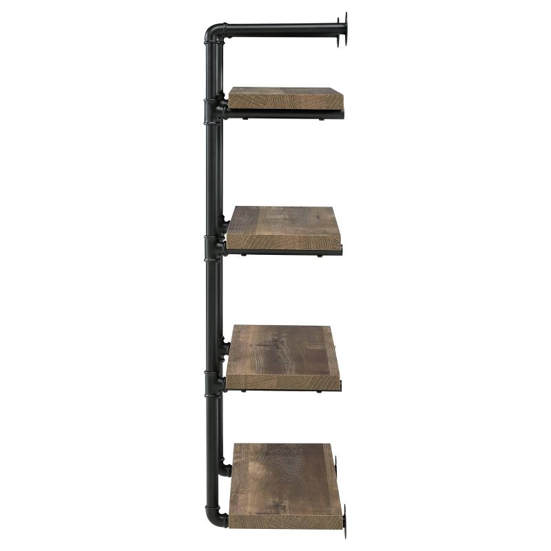 24" Elmcrest 4 Shelf Wall Bookcase with Black Frame - Coaster, 6 of 13