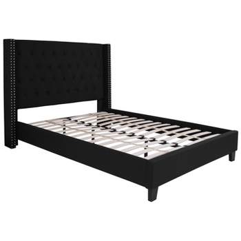 Flash Furniture Riverdale Full Size Tufted Upholstered Platform Bed in Black Fabric