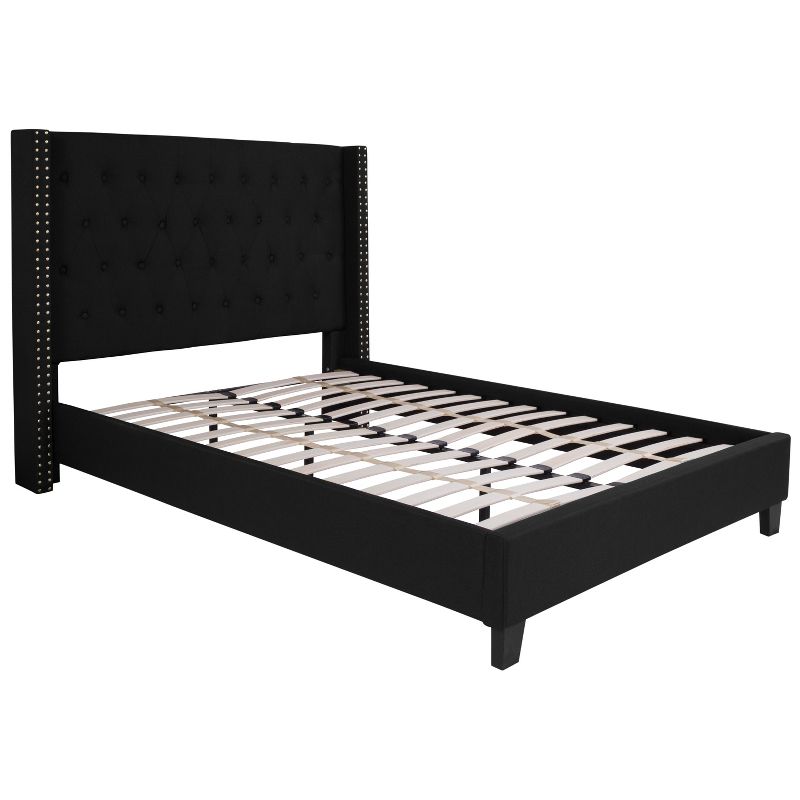 Flash Furniture Riverdale Full Size Tufted Upholstered Platform Bed in Black Fabric, 1 of 7