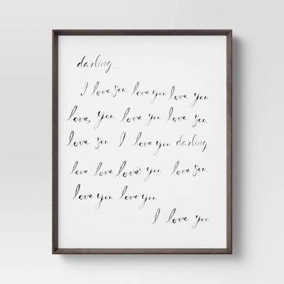 Photo 1 of 24&#34; x 30&#34; I Love You Framed Wall Art - Threshold&#8482;