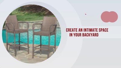 Delfina Outdoor Multibrown Wicker Barstool Set with Armrests, 4-Piece