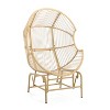 Okak 20" Patio Egg Chair PE Rattan Wicker Glider Chair,Oversized Accent Chair for Porch,Garden&Backyard,Modern&Rustic Lounge Chair - 4 of 4