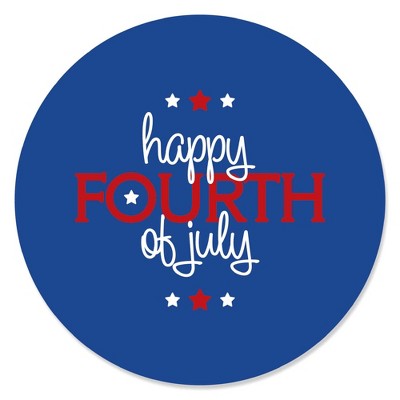 Big Dot of Happiness 4th of July - Independence Day Circle Sticker Labels - 24 Count