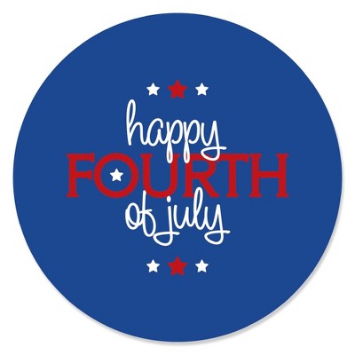 Big Dot of Happiness 4th of July - Independence Day Circle Sticker Labels - 24 Count