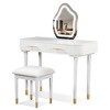 NicBex 39" Vanity Desk with Touch LED Lighted Mirror,Makeup Vanity with 1/2 Drawers,Curved Edges Vanity Table,Dressing Table for Bedroom - 2 of 4