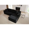 Dolonm 103.2 in. Corduroy L-Shaped Cloud Sectional 4-Seater Sofa Deep Seat Couch No Assembly（Black） - 2 of 4