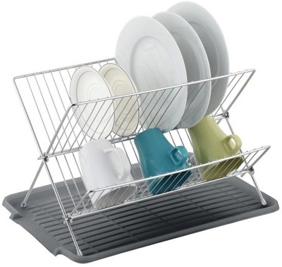 Large Steel Dish Drainer Brushed Nickel - Brightroom™ : Target