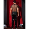 Lars Amadeus Men's Round Neck Short Sleeve Shiny See-Through Party Mesh Sheer T-Shirt - 3 of 4