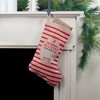 Northlight 19" Beige and Red Striped "Christmas Delivery" Stocking With Loop - 2 of 4