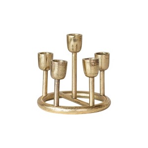Storied Home Aluminum Advent Taper Candleholder, Gold Finish - 1 of 3