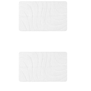 Unique Bargains Microfiber Bathroom Floor Geometry Absorbent Non-Slip Washable Mats 2 Pcs - 1 of 4