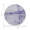 Lavender And Ivory Striped Washable Indoor Outdoor Area Rug - 3 of 4