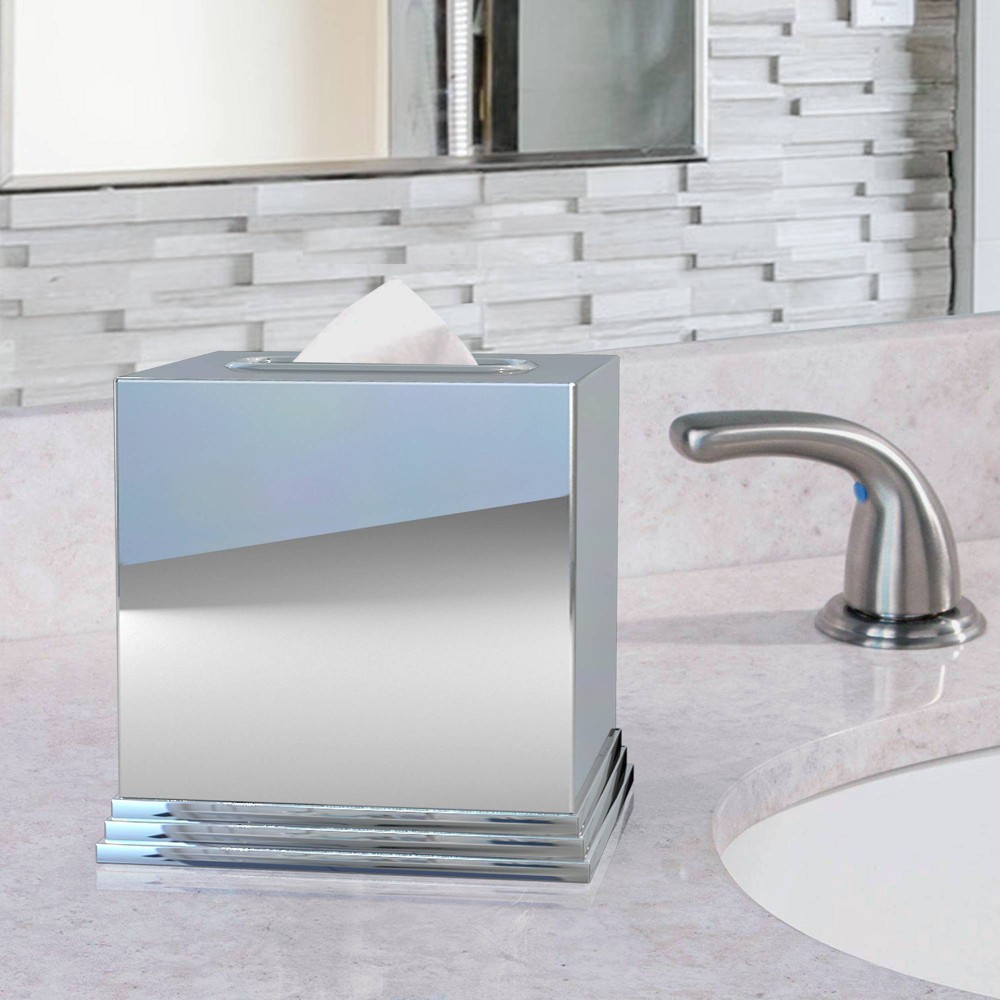 Photos - Other sanitary accessories Timeless Stainless Steel Boutique Tissue Box Cover - Nu Steel