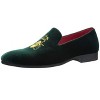 Santimon Mens Velvet Loafers Slip on Gold Embroidery Dress Shoes - 2 of 4