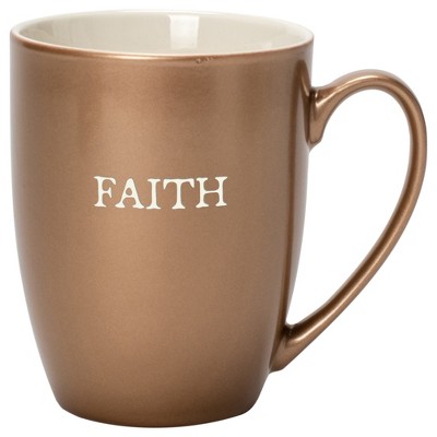 Elanze Designs Faith Bronze 10 ounce New Bone China Coffee Cup Mug