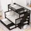 Grungis Twin Over Full Loft Bed with Twin size Trundle and Storage Staircase,Modern Bunk Bed with Guardrail,Loft and Bunk Bed for Bedroom - 2 of 4