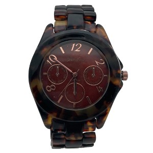 Olivia Pratt Brown Boyfriend Style Tortoise Band Women Watch - 1 of 3