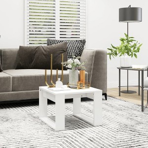 Clihome Modern Oak Side Table, Elegant Compact Square Accent Table for Living Room and Bedroom Decor - 1 of 4