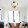 YIYIBYUS Antler Glass Semi Flush Mount Fixture Ceiling Light, 3-Light - 3 of 4