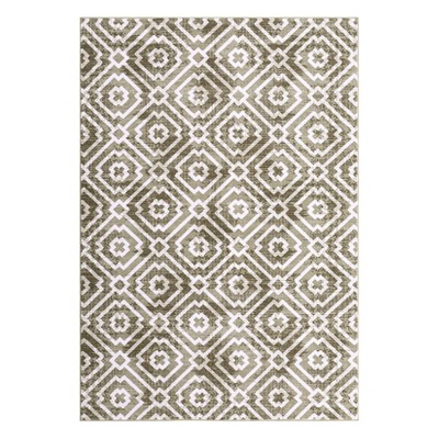 Washable Modern Geometric Rug Non Slip Low Pile Rug Throw Floor Cover Foldable Indoor Carpet for Living Room Bedroom