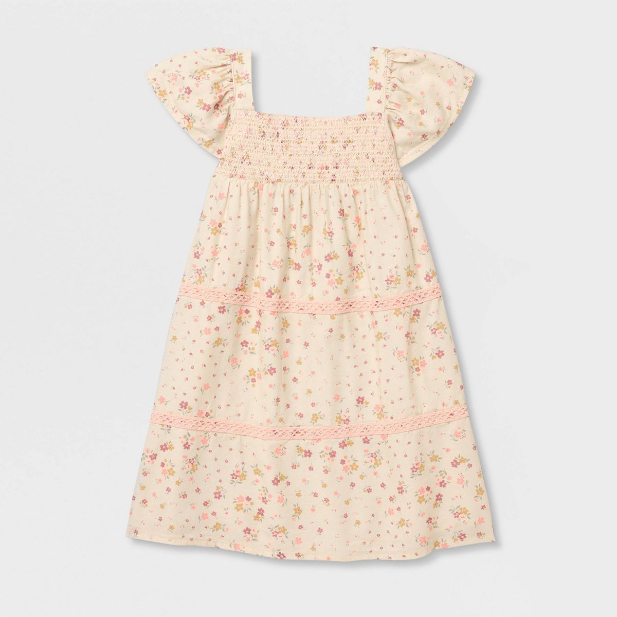 Toddler Girls' Floral Smocked Short Sleeve Dress - Cat & Jack™ - thumbnail 2