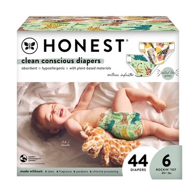 Image of The Honest Company Disposable Diapers - Stripe Safari & Seeing Spots - Size 6 - 44ct