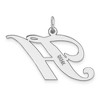 Black Bow Jewelry 14k White Gold, Ella Collection, LG Fancy Script Initial Pendant A-W - 3 of 4