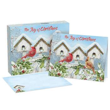 18ct Lang Cardinal Birdhouse Boxed Holiday Greeting Cards