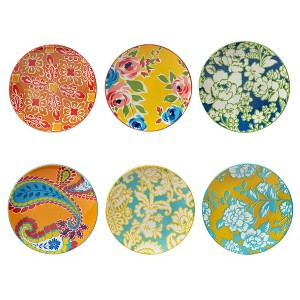 Set of 6 Damask Floral Assorted Salad Plates - Certified International - 1 of 4