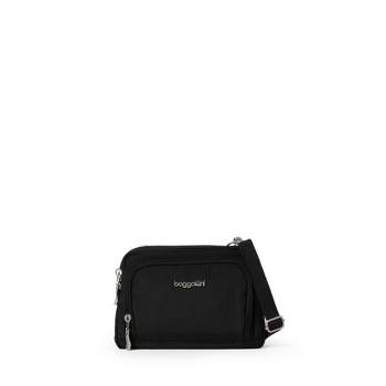 baggallini Triple Zip Small Crossbody Bag with Front Wallet