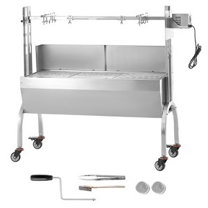VEVOR Rotisserie Grill with Windscreen, BBQ Whole Pig Lamb Goat Charcoal Spit Grill, 46 Inch 132 Lbs Capacity, Silver - 1 of 4