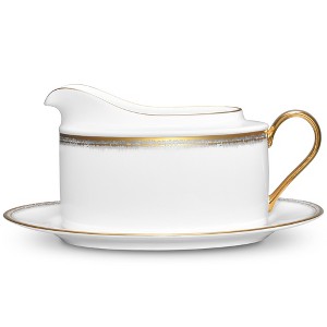 Noritake Haku Gravy Boat with Tray - 1 of 2