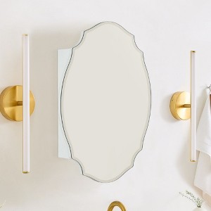 TEHOME 19 in. W x 24 in. H Novelty/Specialty Irregular Arched Frameless Beveled Surface Mounted Medicine Cabinet with Mirror - 1 of 4