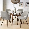 Panipeachy Upholstered Dining Chairs Set of 4, Mid-Century Modern Kitchen Chair with Walnut Finish Metal Legs - 2 of 4